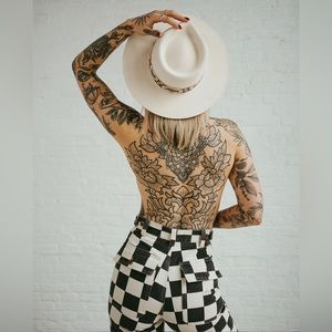 P&Co Checkerboard 304 Service Fatigue Pants Size UK 6